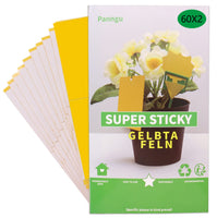 2 x RAW Customer Returns Pack of 120 yellow stickers to combat fungus gnats, premium yellow trap against fungus gnats, yellow panels, fruit fly trap, insecticide-free adhesive trap, fly trap for plants on the balcony or in the garden - RRP €24.14