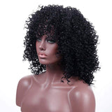 1 x RAW Customer Returns Colorfulpanda Wig Afro Kinky Black Women s Short Wavy Wigs Curls for Women Synthetic Natural Hair Wig with Bangs Natural Curly Wig Black  - RRP €26.21