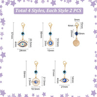 1 x Brand New UNICRAFTALE 8pcs 4 Styles Evil Eye with Rhinestone Pendant Decoration Alloy Enamel Eye Flower Flat Round Pendants Colorful Resin Beads for Keychain Interior Walls - RRP €22.8