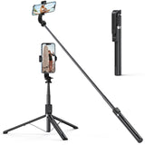 1 x RAW Customer Returns ATUMTEK 150cm Selfie Stick, Selfie Stick with Detachable Bluetooth Remote Control, Extendable Selfie Stick for iPhone and Android, Video Recording, Blogging and Live Streaming - RRP €27.38