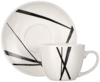 1 x RAW Customer Returns Tognana Set 6 espressotass.mu Graphic New Bone China, 80 cc, height 6 cm, Cubic Centimeters, New Bone China, White - RRP €18.68