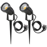 1 x RAW Customer Returns aulyun set of 2 5W LED spotlights with ground spike, 1.5m cable with plug, LED garden lighting, garden light garden spotlight lawn spotlight IP65 waterproof for outdoor yard lawn - RRP €24.19