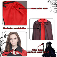 29 x Brand New YYST 90cm Halloween cape, cape for children adults, can be worn on both sides, red and black - RRP €318.71