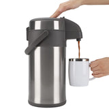 6 x RAW Customer Returns Olerd 4.0 liter pump jug, thermos coffee dispenser, stainless steel double-walled pump vacuum insulated jug with pump mechanism, coffee carafe, jug for 24 cups silver  - RRP €359.94