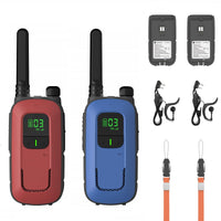 1 x RAW Customer Returns Radioddity PR-T3 Walkie Talkie for Kids 16 Channels PMR446 Radio for 3-12 Year Old Children VOX with Flashlight 4KM Range for Adventure, Outdoor, Camping, 2 Pieces Red Blue  - RRP €30.95