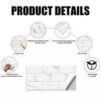 1 x RAW Customer Returns Kitchen Tile Stickers, Pack of 12 Mosaic Tile Stickers 15 x 30 cm Bathroom Self-Adhesive Tile Decoration Stickers Brick for Kitchen Dining Room Bathroom Tile Film Decoration - RRP €14.89