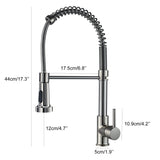 1 x RAW Customer Returns Kitchen faucet with pull-out sprayer, spring faucet kitchen with pull down sprayer shower, 360 swivel hot and cold water sink faucets brushed nickel  - RRP €53.99