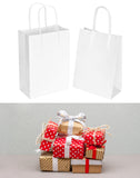 1 x RAW Customer Returns QWORK 60pc White Paper Bags with Handles, Gift Bag, 15X8X21CM, for Party, Packaging, Birthday Gift Bags, Shopping Bags - RRP €18.9