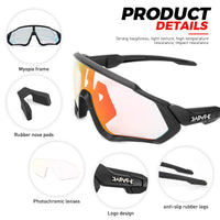 1 x RAW Customer Returns KAPVOE Photochromatic Self-tinting Cycling Glasses TR90 Frame for Men Women Clear Sports Sunglasses Sports Cycling MTB Cycling Glasses Sports Glasses Driving Fishing Running Red Black 02 - RRP €37.97