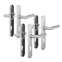 1 x RAW Customer Returns AwmnSrman door handles interior doors doorknob door fitting door handle set room door set 72MM-PZ-profile cylinder set of 3 modern stainless steel 6 doorknobs 6 long plates - RRP €34.99