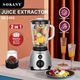 1 x RAW Customer Returns SOKANY 1000W Stand Mixer and Smoothie Maker, 5 Speed Level, 3-in-1 1.5L Glass Jar Mixer 0.25L Coffee Grinder 0.7L Meat Chopper , Stainless Steel Blade - RRP €78.68