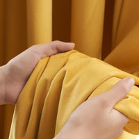 1 x RAW Customer Returns MIULEE Mustard yellow velvet curtain with eyelets, beautifully soft velvet curtains for decoration, bedroom, living room, pack of 2 opaque velvet curtains, each 280 cm high, thick velvet thermal curtain winter - RRP €60.48