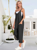 1 x RAW Customer Returns Puimentiua dungarees for women, summer elegant overalls, work trousers dungarees, loose sleeveless jumpsuit, baggy playsuit with pockets 01- black, L  - RRP €26.71