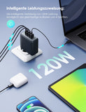 1 x RAW Customer Returns 120W Charger, oraimo HyperGaN USB C Power Adapter 4 Ports Charger PD Charger with PPS Compatible with MacBook Pro, iPhone 14 Pro 14 Pro Max, iPad Pro, S23 Ultra, S23 , S22 etc. - RRP €40.84