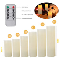 1 x RAW Customer Returns LED candles, flameless candles set of 9, battery operated candles flickering, D5.5cmxH10 12.5 15 17.5 20 22.8cm, real wax pillar candles with remote control and 24-hour timer function ivory  - RRP €29.23