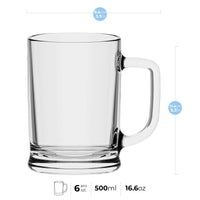 1 x RAW Customer Returns TREND FOR HOME Beer mug 0.5 liter set of 6 with handy handle glass mug 0.5 liter beer glass beer mug beer glasses 0.5 beer mug beer mug glass beer mugs mug transparent Ulf - RRP €35.28