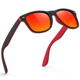 1 x RAW Customer Returns Glapeame Polarized Sunglasses for Men and Women, Men s Sunglasses Black UV400 Unisex Retro Vintage Polarized Driving Camping Glasses, Black Red Red - RRP €58.8