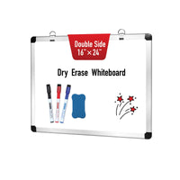 1 x RAW Customer Returns DumanAsen magnetic whiteboard, double-sided dry-wipe magnetic board, aluminum frame - includes 3 markers, 60cm x 40cm - RRP €29.7