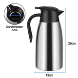 1 x RAW Customer Returns ERBO Thermos Flask 2 Liter, Stainless Steel Thermos Flask, Keeps Cold for 24 Hours Hot for 12 Hours, Large Opening, Thermos Flask Coffee Tea - RRP €32.42