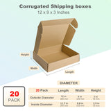 1 x RAW Customer Returns HORLIMER Pack of 20 small shipping boxes, 30.5 x 22.9 x 7.6 cm, corrugated cardboard packaging boxes for sending goods, gift box, folding box, postal box brown  - RRP €32.99