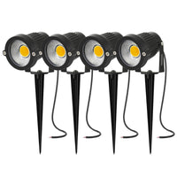 1 x RAW Customer Returns AHOTSUK garden light with ground spike 5W LED garden spotlight IP66 waterproof garden lamp with plug warm white 3000K LED spotlight for outdoor garden lawn tree meadow pack of 4  - RRP €43.99