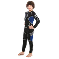 1 x RAW Customer Returns ZCCO Kids Wetsuit, 2.5mm Neoprene Thermal Swimsuit, Youth Swimsuit for Boys and Girls Long Sleeve Thermal Suit for Diving, Swimming, Surfing... Blue, S  - RRP €39.99