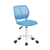 1 x RAW Customer Returns Adjustable Office Chair, Study Chair, Computer Chair, Fabric Seat, Swivel Office Chair Without Armrests, Blue - RRP €45.99