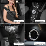 1 x RAW Customer Returns coofig Universal Leather Steering Wheel Cover 38cm Shiny Steering Wheel Cover Non-Slip Rhinestone Steering Wheel Cover Glitter Steering Wheel Cover Car Accessories Interior Women Set of 6 Pieces Black  - RRP €36.29