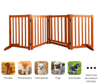 1 x RAW Customer Returns Wooden safety gate with gate, free-standing foldable dog gate for dogs, stair gate, dog barrier, flexible door safety gate with 2 support feet, pinewood playpen 4 panels - RRP €92.99