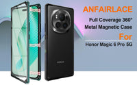 1 x RAW Customer Returns ANFAIRLACE Case Compatible with Honor Magic 6 Pro, Magnetic Adsorption 360 Degree Mobile Phone Case Tempered Glass Aluminum Frame Magnet Transparent Case, Green - RRP €21.6