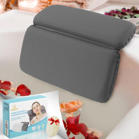 2 x RAW Customer Returns HOUT Bathtub Pillow Neck Waterproof - Bathtub Pillow Supports Neck Shoulders Back - Bathtub Accessories with 7 Non-Slip Suction Cups - Pillow Bathtub for Home Bathtubs and Spa Grey  - RRP €46.78