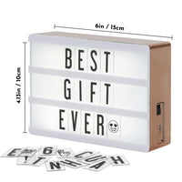 4 x Brand New My Cinema Lightbox - Rose Gold Light Box, 4 x 6 Inch - Micro LED Light Box for Kids with 100 Letters, Numbers and Emojis - DIY Mini Sign, with Matching Rose Gold Braided USB Cable - RRP €79.96