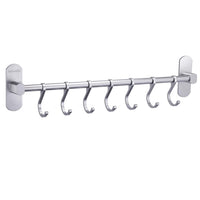 5 x RAW Customer Returns Wangel Hook Rack Kitchen Aid Hanging Rack 7 Hooks No Drilling, Patented Glue Self-Adhesive 3M Glue, Aluminum, Matte Finish - RRP €99.95