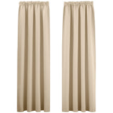 1 x RAW Customer Returns PONY DANCE bedroom curtains with ruffle tape curtain beige opaque thermal curtain against cold blackout curtains for rail system, biscotti beige, set of 2, H 200 x W 140 cm - RRP €35.16