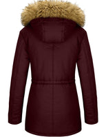 1 x RAW Customer Returns YXP Women s Warm Winter Coat Thick Parka Cotton Fleece with Removable Hood Wine Red, S  - RRP €99.82