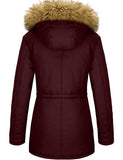 1 x RAW Customer Returns YXP Women s Warm Winter Coat Thick Parka Cotton Fleece with Removable Hood Wine Red, S  - RRP €99.82