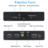 1 x RAW Customer Returns Tendak HDMI 2.1 Audio Extractor, HDMI Audio Splitter 8K 60Hz HDMI to HDMI Optical Spdif Coaxial 3.5mm Stereo Audio Converter Support 4K 120Hz HDCP 2.3 EDID VRR HDR 10 7.1CH ATMOS for PS5 XBOX - RRP €50.41