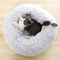 2 x Brand New IAROS Dog Cat Bed, Pet Bed, Machine Washable, Soft and Fluffy Plush Mat, Non-Slip, 60 cm Diameter, Grey, Size M - RRP €67.64