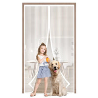 1 x RAW Customer Returns Fly screen door magnet 110x190CM white, insect protection balcony door fly curtain without drilling, easy adhesive installation, applicable to living room, patio door, bedroom, automatic closing - RRP €21.6