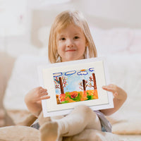 1 x RAW Customer Returns Anhow Kids Art Frame, A4 Children s Art Frame with Shatterproof Glass Panel Kids Drawing Frames with 4 Sheets of Mat for Photo Drawing - White - RRP €20.16