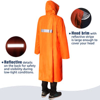 1 x RAW Customer Returns Anyoo Unisex Lightweight Raincoat Hooded Poncho Compact Reusable Waterproof Poncho with Sleeves for Backpacking Camping Outdoor, Orange, One Size - RRP €24.19