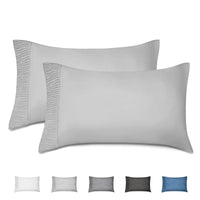 10 x Brand New Qidordour pillowcase 80x80 set of 2, pillowcase 80x80 cm light gray, pleated design pillowcases, envelope design, breathable pillowcase, soft and comfortable pillowcase - RRP €151.2