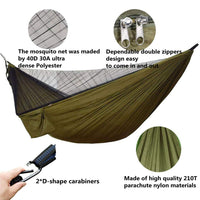 1 x RAW Customer Returns Outdoor Hammock with Mosquito Net and Rain Fly Quick Drying Parachute Nylon Camping Hammock Tents for Camping Backpacking Hiking - RRP €39.3