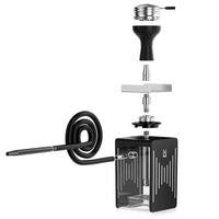 1 x RAW Customer Returns Shisha Complete Set with Everything - Kitosun Neno-Mobile portable travel shisha includes smokebox, phunnel head, mouthpiece, coal plate, magic LED light, pliers, 2 hose connectors, water pipe stainless steel  - RRP €99.99