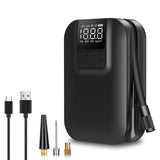 1 x RAW Customer Returns Deyooxi Electric Air Pump, 5000 mAh Rechargeable Mini Mobile Battery Compressor, Portable Electric Bicycle Pump with LCD Display and LED Light, Air Compressor for Car, Bicycle, Motorcycle, Ball, etc - RRP €11.8