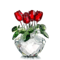 1 x RAW Customer Returns H D decorative bouquet of crystal glass red roses with gift box - RRP €51.99