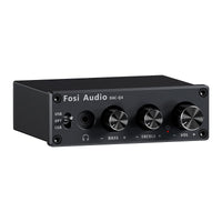 1 x RAW Customer Returns Fosi Audio Q4 Headphone Amplifier, 192 kHz USB DAC Headphone Amplifier, USB Optical Coaxial Inputs to 3.5mm AUX RCA Output, Gaming DAC AMP for PS5 PC MAC Active Speakers - RRP €79.99