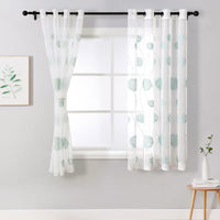 1 x RAW Customer Returns MIULEE Curtains with Floral Embroidery, White Curtains with Dark Blue Pattern for Living Room, Bedroom Transparent Curtain with Eyelets, Set of 2 Voile Floral Transparent Curtains, Each H 175 XW 140cm - RRP €28.8