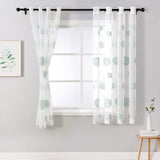 1 x RAW Customer Returns MIULEE Curtains with Floral Embroidery, White Curtains with Dark Blue Pattern for Living Room, Bedroom Transparent Curtain with Eyelets, Set of 2 Voile Floral Transparent Curtains, Each H 175 XW 140cm - RRP €28.8