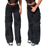 1 x RAW Customer Returns Nuofengkudu Cargo Pants Women Wide Pants Stretch High Waist Cargo Pockets Palazzo Pants Bootcut Flared Pants Women s Pants with Elastic Waist Y2K Teenage Girls Women Work Pants Fabric Pants Outdoor Black XL - RRP €28.99